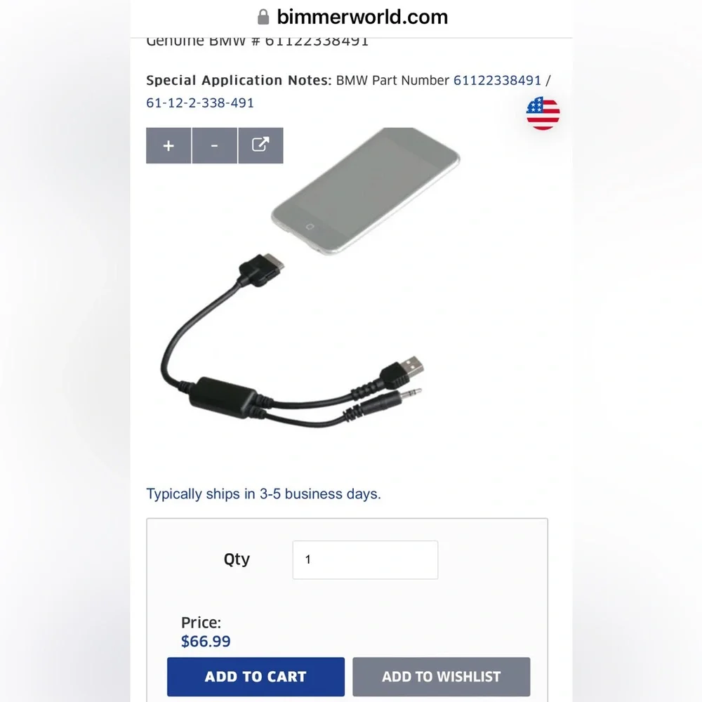 BMW Music Adapter for Apple IPhone